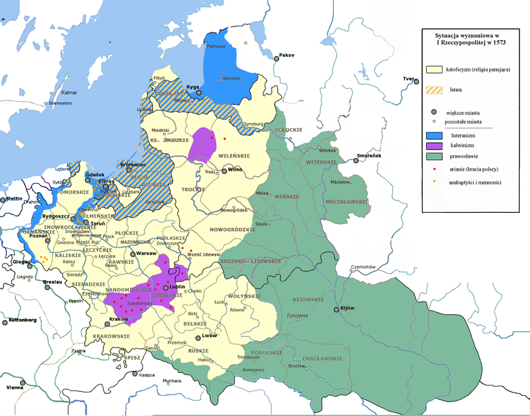 arianie mapa 765px-Religions_in_Poland_1573