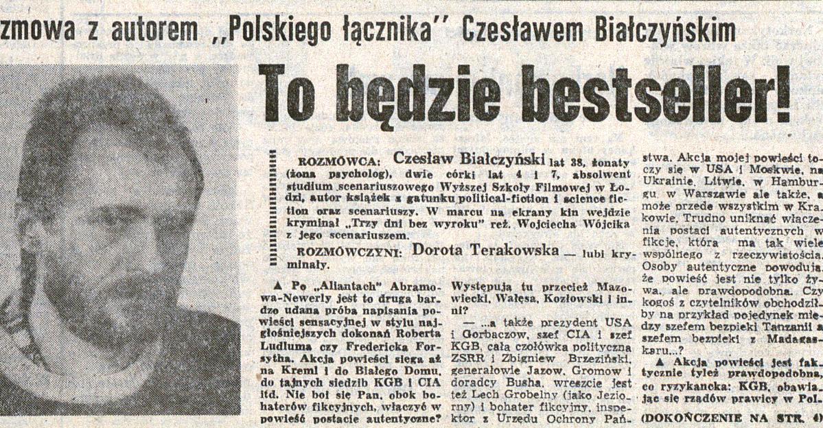 polski łącznik gazeta krakowska 1991 wywiad str 1 max